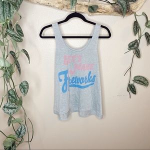 Let's Make Fireworks 4th of July Tank Top High Low